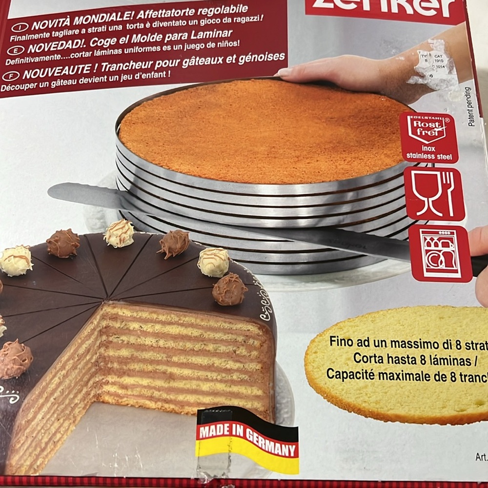 NWT Zenker Adjustable Cake Slicer - Silver - Picture 3 of 7